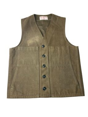 C.C. Filson Vintage Moleskin Cruiser Cotton Men’s Medium Button Front Brown Vest